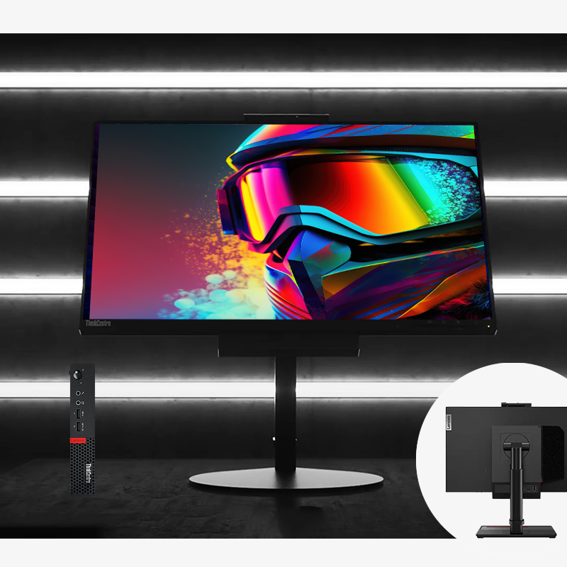 Pack CPU + Monitor Lenovo / Lenovo Thinkcentre M920Q / Intel Core i5 8500t 2,1ghz / 8Gb ram / Hdd 500Gb / Win 11 Pro / Lenovo A17TIO22 / Pantalla 22" / Webcam / Altavoces / Estado estético "Pro Line"